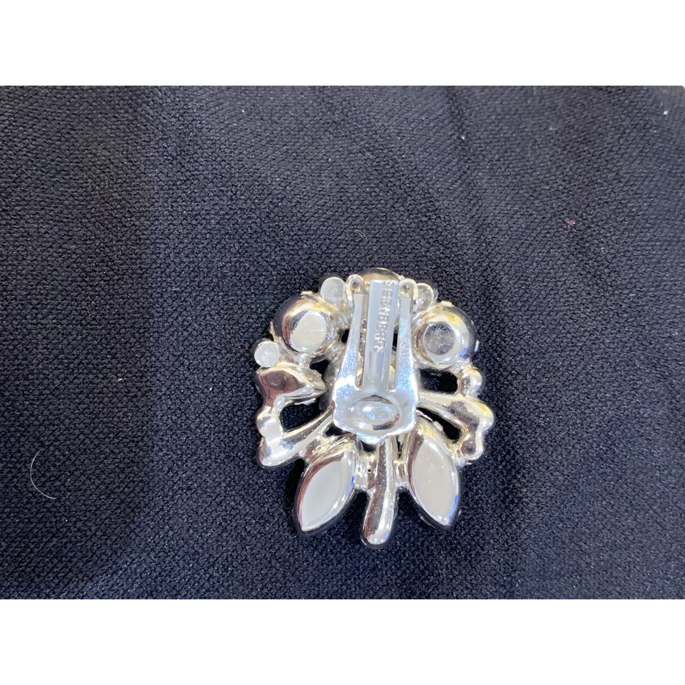 EISENBERG Vintage‎ Crystal Rhinestone Climber Clip-on Earrings Circa 1950 Signed - Picture 9 of 10
